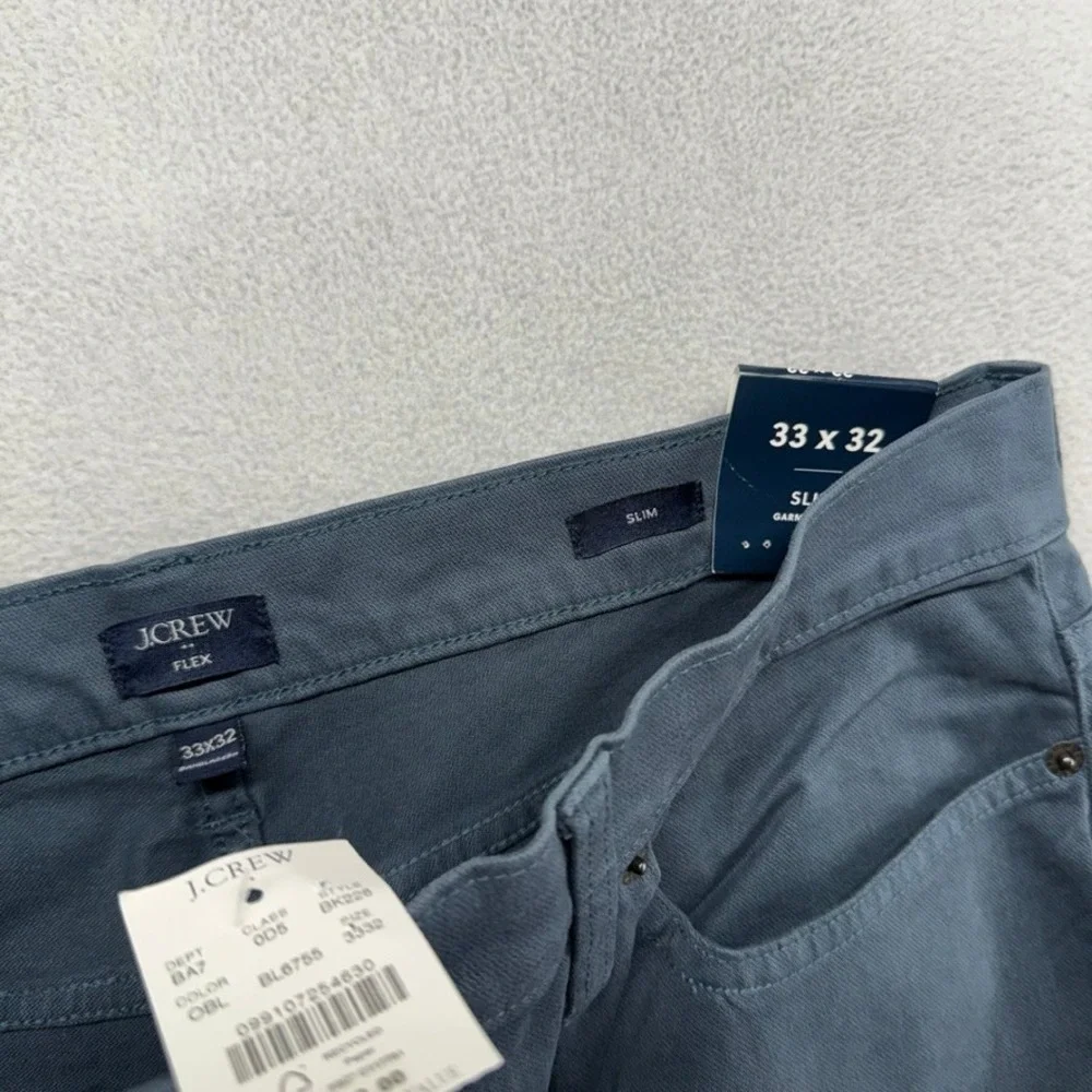 J Crew Jeans Mens 33x32 Blue Slim Fit Denim 5 Pocket Garment Dy Flex Cotton NEW